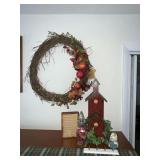 Grapevine wreath, church 19' T, runner
