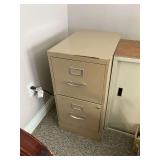 Two-drawer metal file cabinet