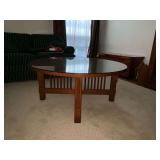 Round glass top coffee table