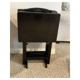 Set of 4 tv trays on stand