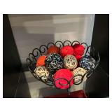 Wire fruit bowl, 12' W