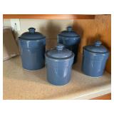 4-piece blue canister set
