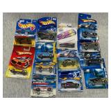 Assortment of die cast Hot Wheel cars.