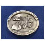Case 1989 Parts Trade Fair pewter belt buckle