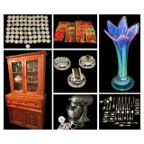Antique step back china hutch, CONTENTS NOT INCLUDED