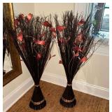 Set of 2 woven floral arrangements