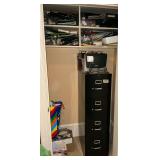 Hon 4-drawer file cabinet with office supplies