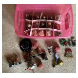 Paper mache Christmas bells, hand painted