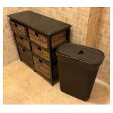 6-drawer woven basket cabinet