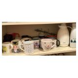 Coffee cups, insulated carafe, mug tree, etc.