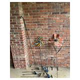 Shepherds hook 65" T, metal yard art.