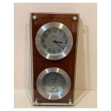Bulova clock/ hygrometer/thermometer