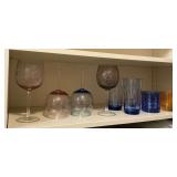 Colored glasses and stemware