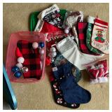 Christmas stockings, ornaments, hats, etc.