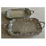 Pair of F B Rogers footed silverplate trays