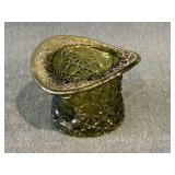 Green daisy and button top hat