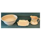Cartwright Bros. ironstone bowl, Dresden pitcher