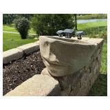 Partial face concrete planter, Nina Studio, Quackertown, PA.