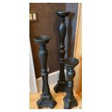 3 candle holders up to 49" T.