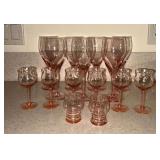 Pink glass barware