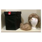 Pair of blonde hair pieces, STC human hair