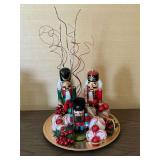 Charger with Christmas nutcracker and ornaments