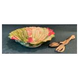 Fitz & Floyd French Market salad bowl with wooden utensils