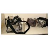 Clear stadium bags.