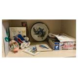 Bluebird items, sun catcher, puzzle, towel, etc.