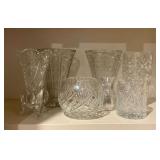 Crystal? vases up to 7" T