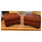 Pair of Bradington Young upholstered foot stools
