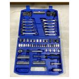 Hypertough tool set in case ratchet, sockets, wrenches, other