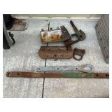 Assortment of hitches, tractor drawbar, pulling drawbar