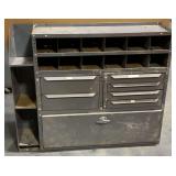 Metal parts organizer cabinet