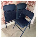 4 blue Cosco padded folding chairs