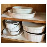 Corning ware French white dishes, some lids