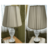 Pair of table lamps with clear glass bases