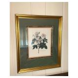 Framed and matted rose print