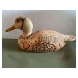 Hand painted wooden duck 14 1/2" L