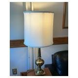 Pair of table lamps with brass bases