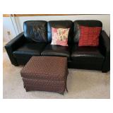 Leather? couch, 81" L