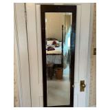 Bevel edged mirror with wooden frame
