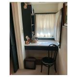 Kitchen chair, RCA small TV, books, sewing supplies, figurines, etc.