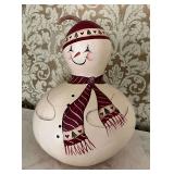 Hand painted snowman gourd
