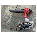 Craftsman gas-powered leaf blower, Craftsman electric hedge trimmer