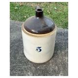 No. 5 crock jug, big chip on rim