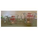 Pair of Pyrex measuring cups up to 2 cups