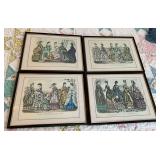 4 Vintage Godey