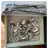 Assortment of flatware, various patterns, some silverplate