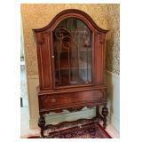 Vintage china hutch, some damage to the front fretwork and woodwork on bottom